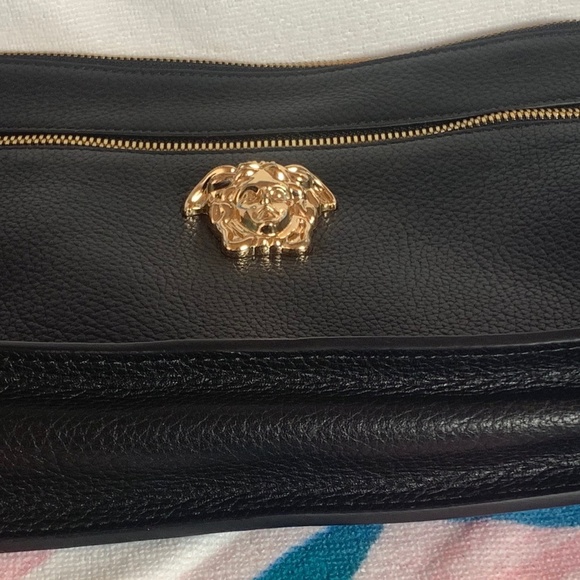 Black Versace Medusa Pebbled Leather Clutch - Picture 6 of 8